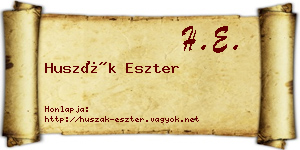 Huszák Eszter névjegykártya